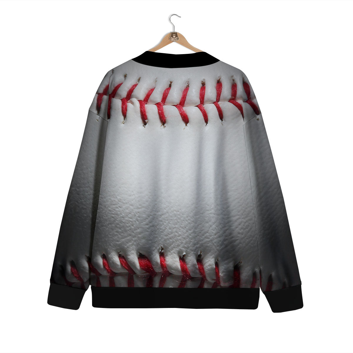 Baseballs Texture Print Cardigan-grizzshop
