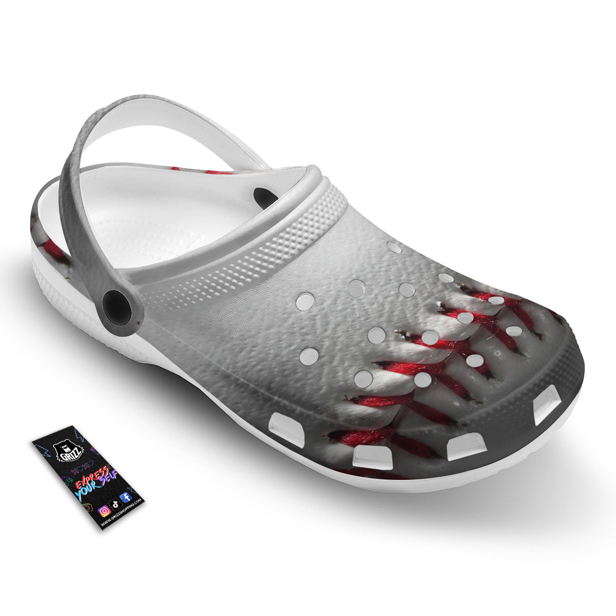 Baseballs Texture Print Clog-grizzshop