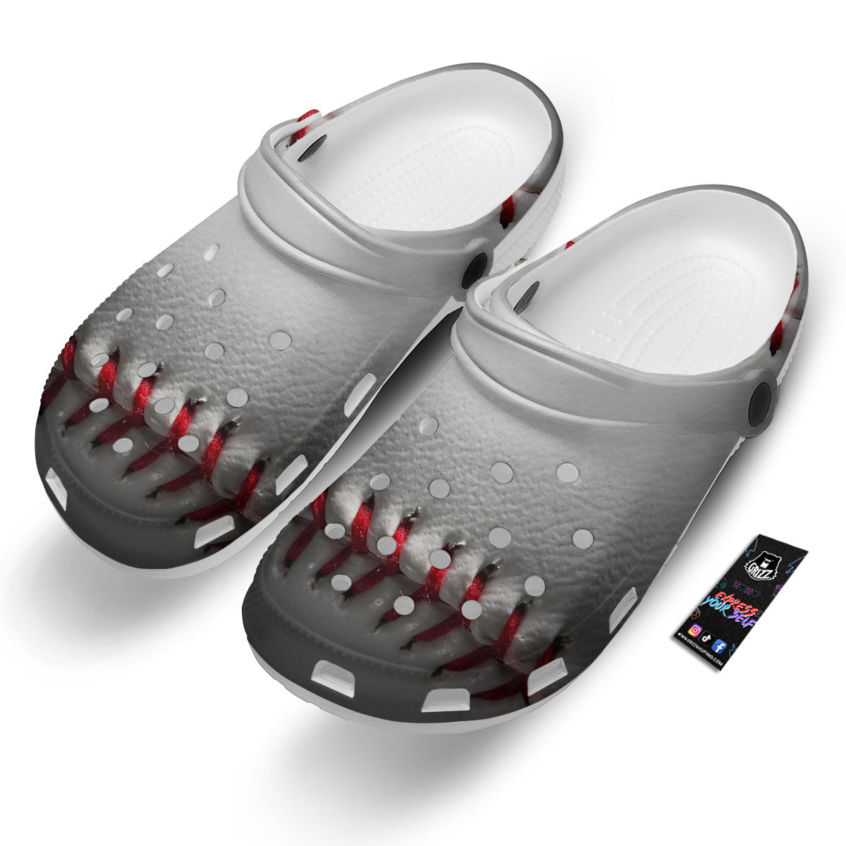 Baseballs Texture Print Clog-grizzshop
