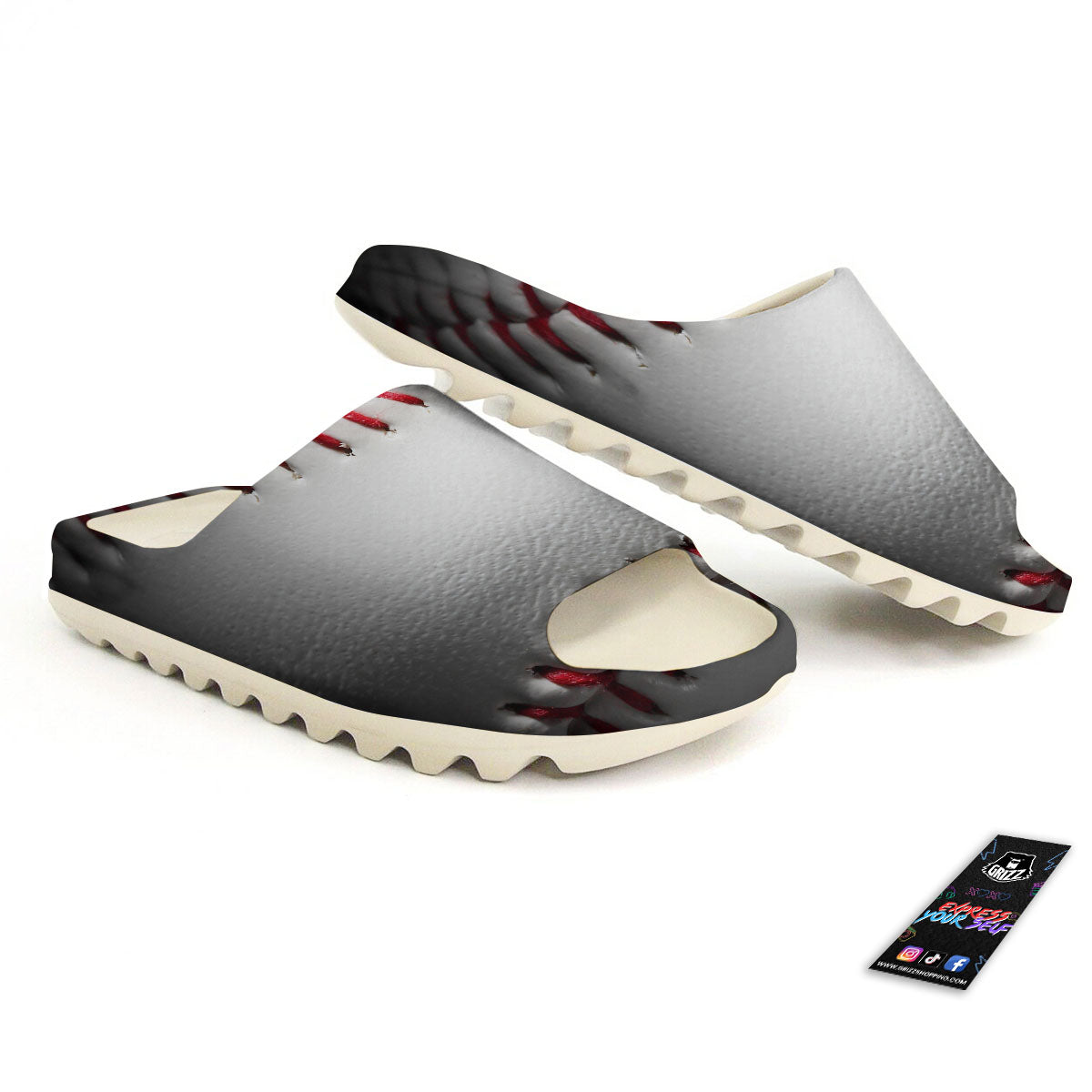 Baseballs Texture Print Sandals-grizzshop