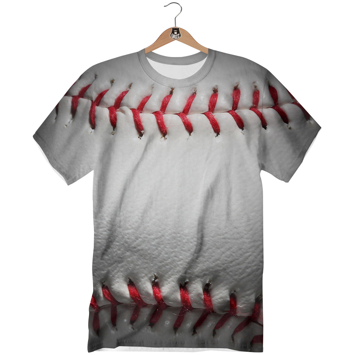 Baseballs Texture Print T-Shirt-grizzshop