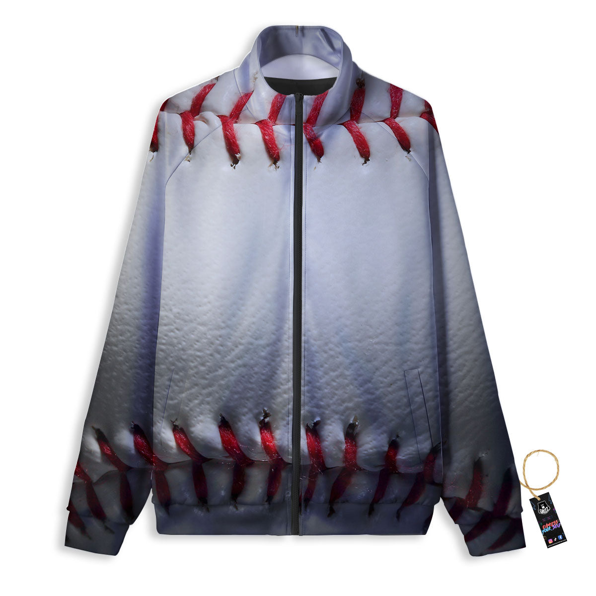 Baseballs Texture Print Track Jacket-grizzshop