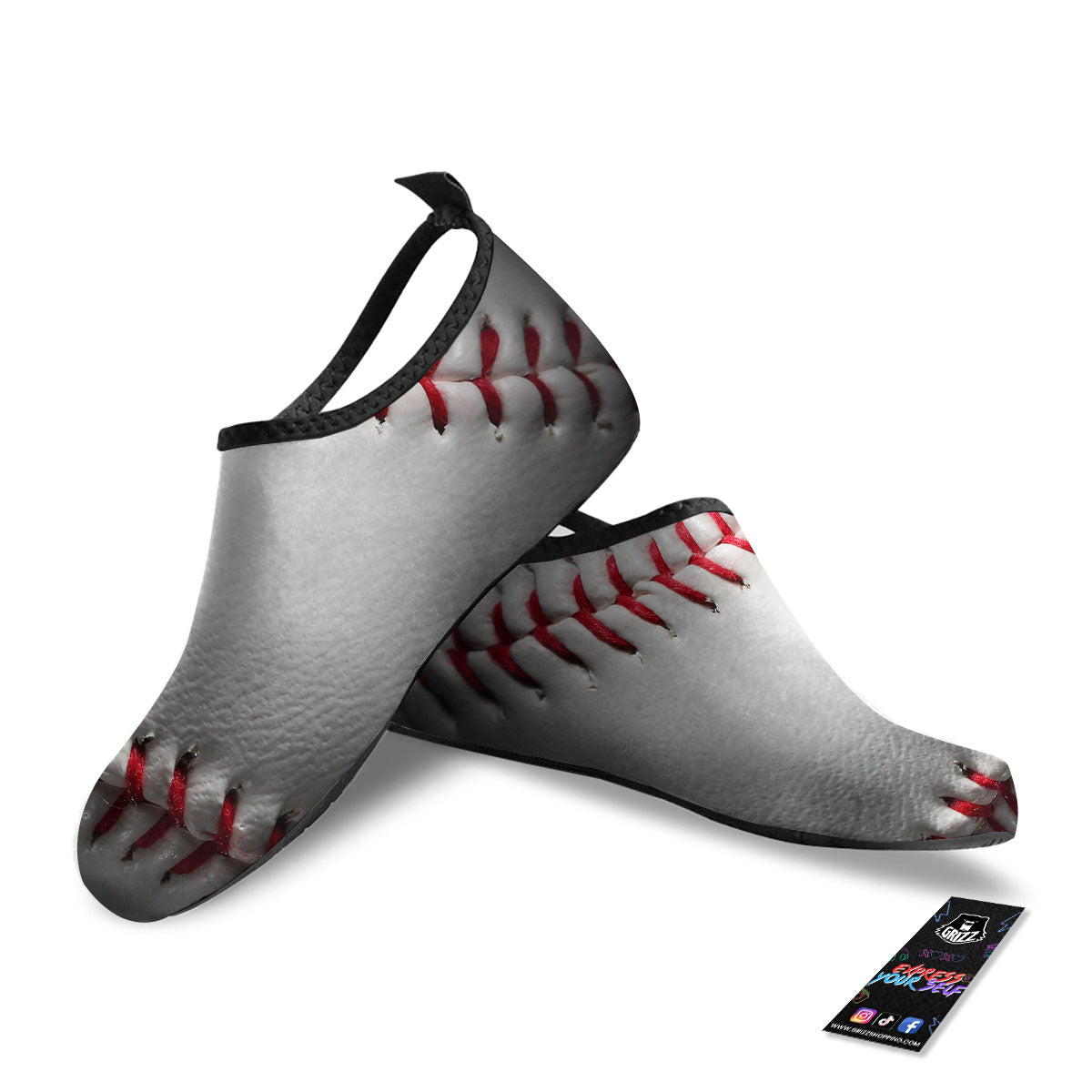 Baseballs Texture Print Water Shoes-grizzshop