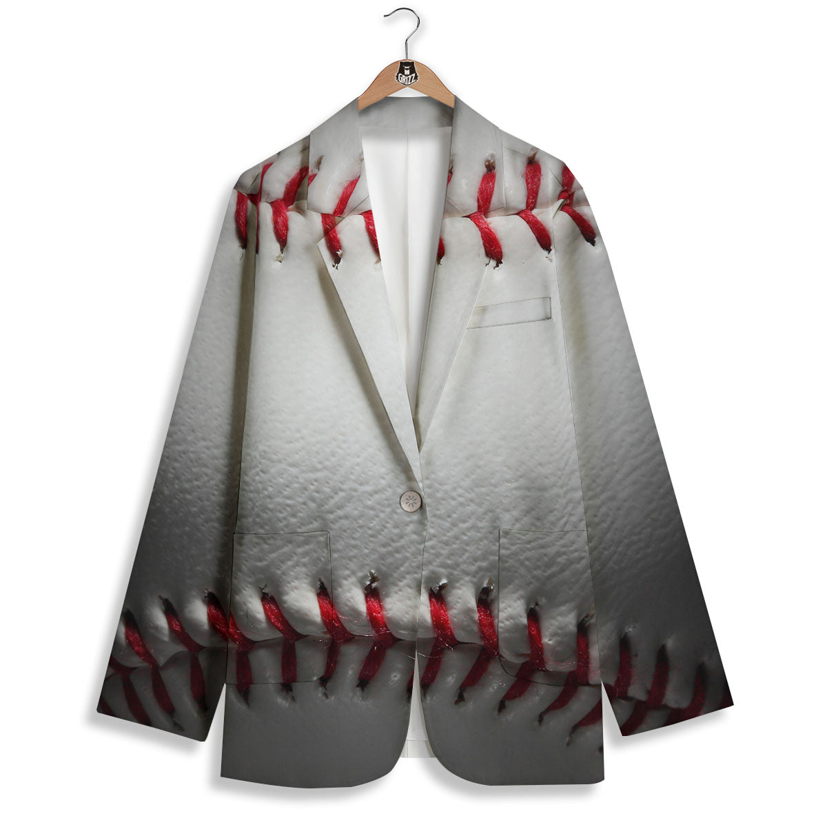 Baseballs Texture Print Women's Blazer-grizzshop