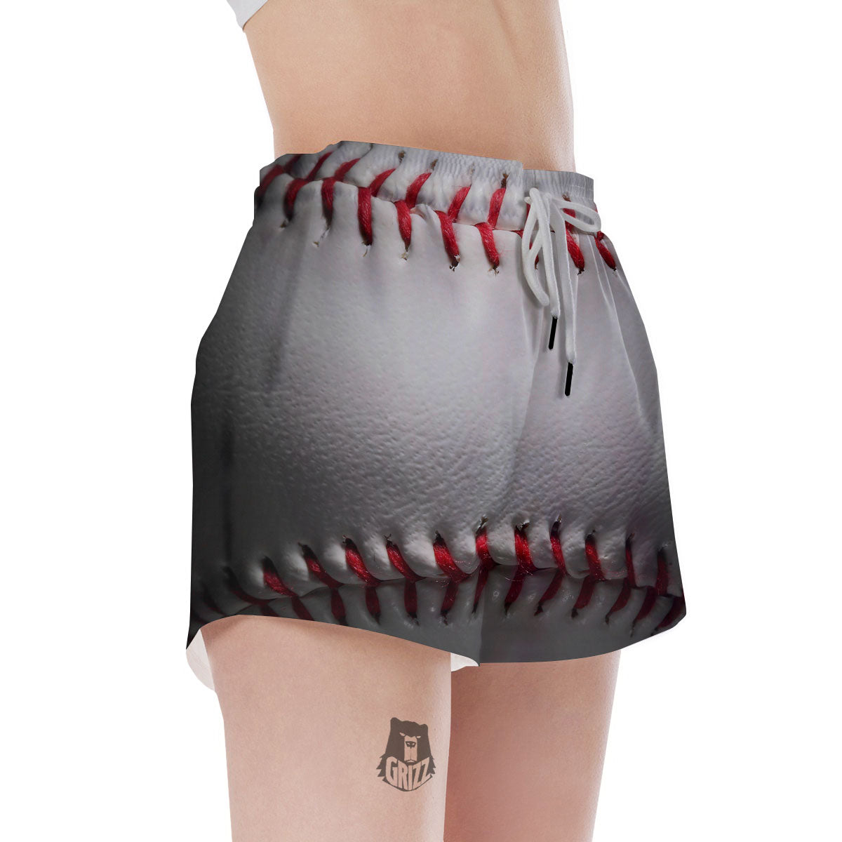Baseballs Texture Print Women's Shorts-grizzshop