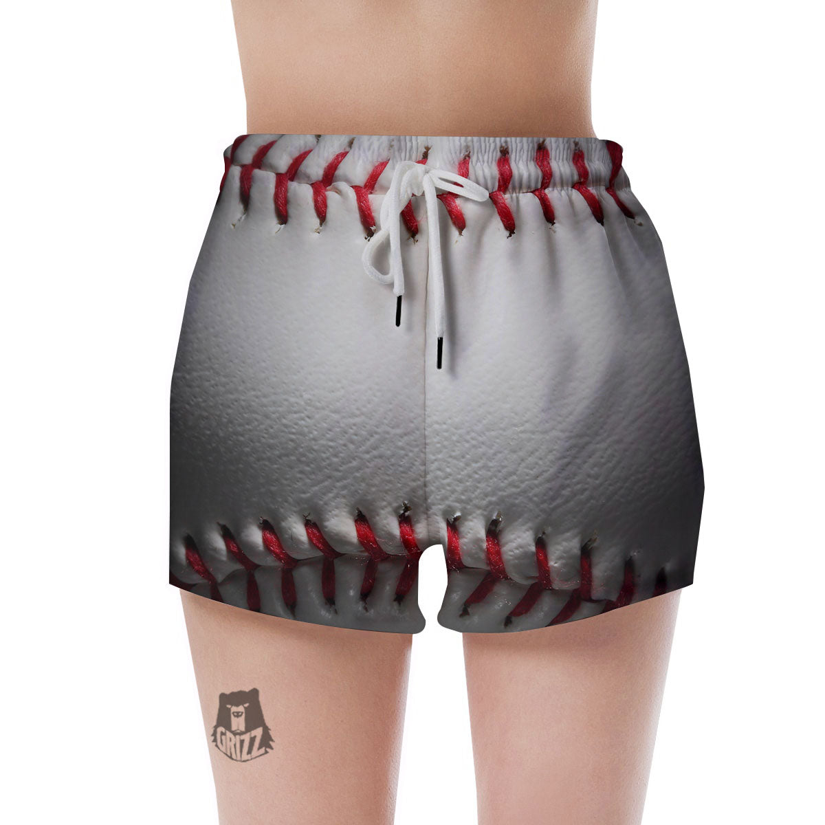 Baseballs Texture Print Women's Shorts-grizzshop