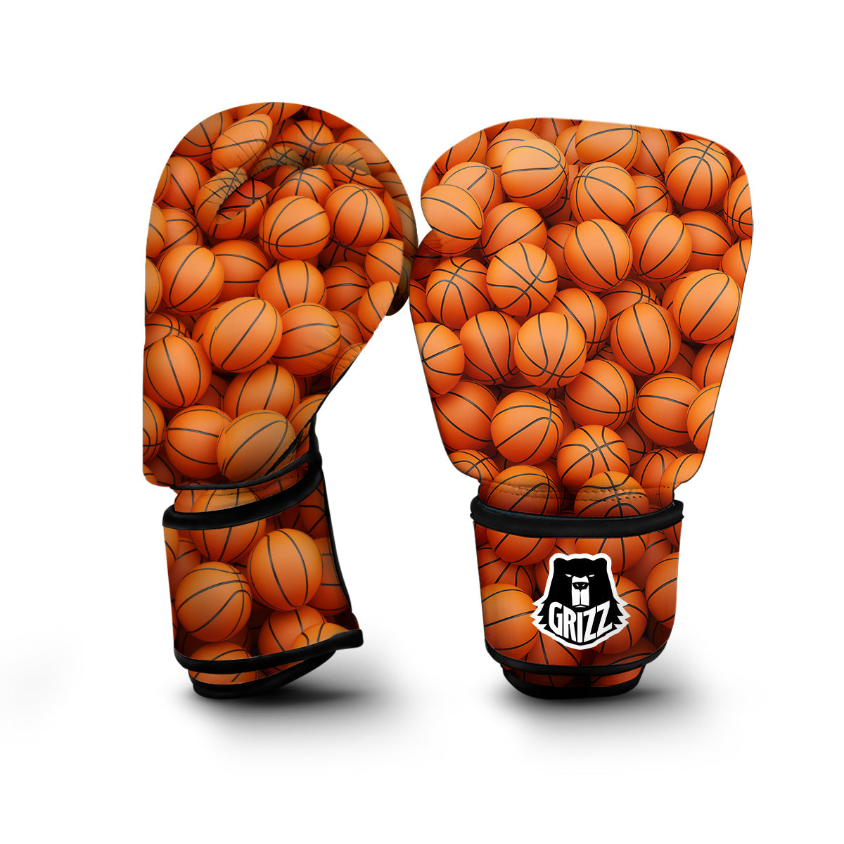 Basketball Pattern Print Boxing Gloves-grizzshop