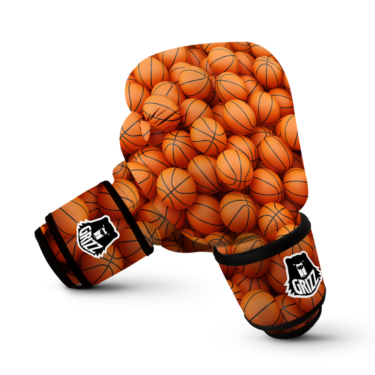 Basketball Pattern Print Boxing Gloves-grizzshop