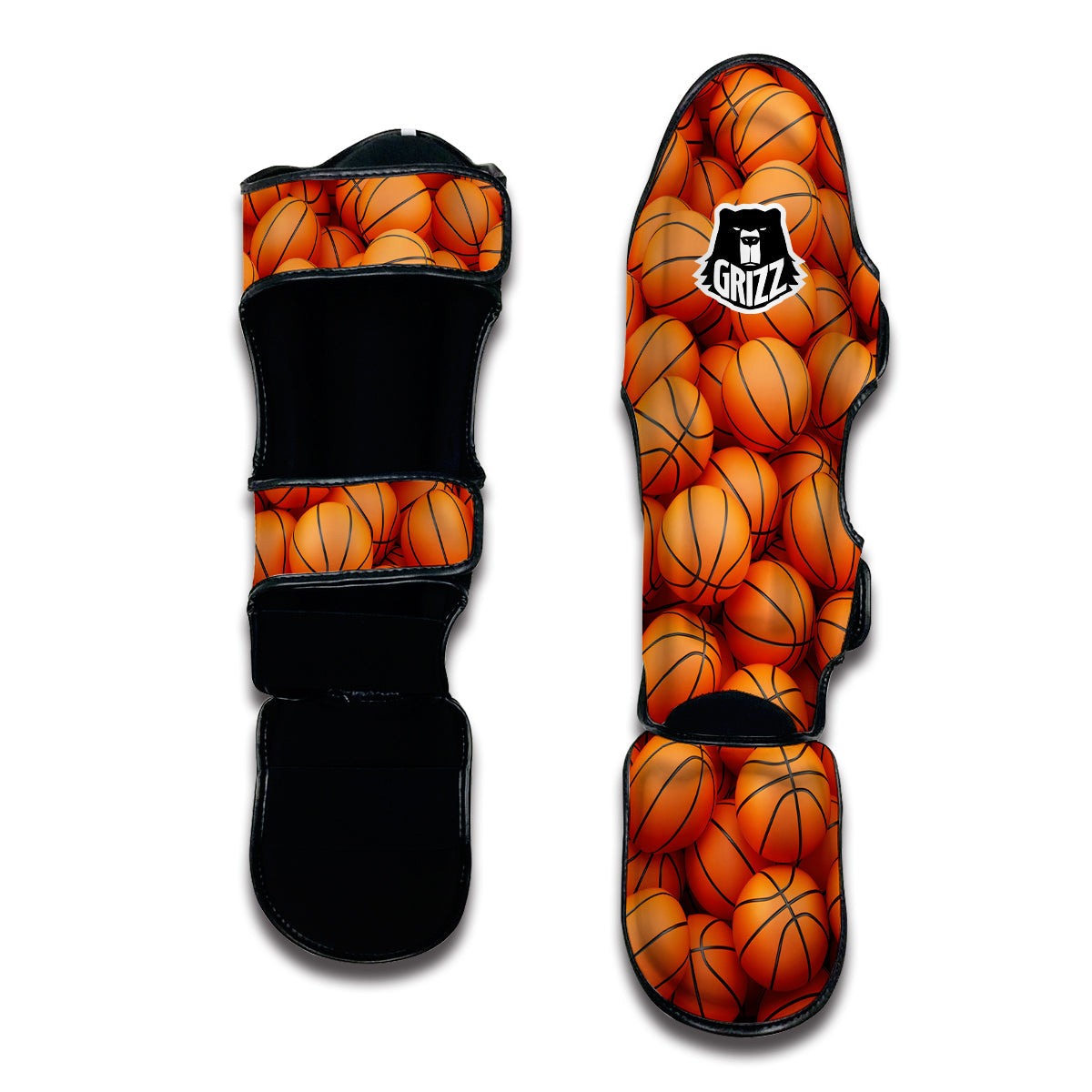 Basketball Pattern Print Muay Thai Shin Guards-grizzshop