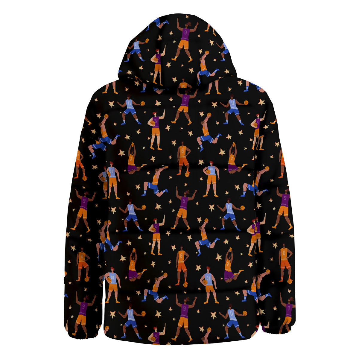 Basketball Players Funny Print Pattern Down Jacket-grizzshop
