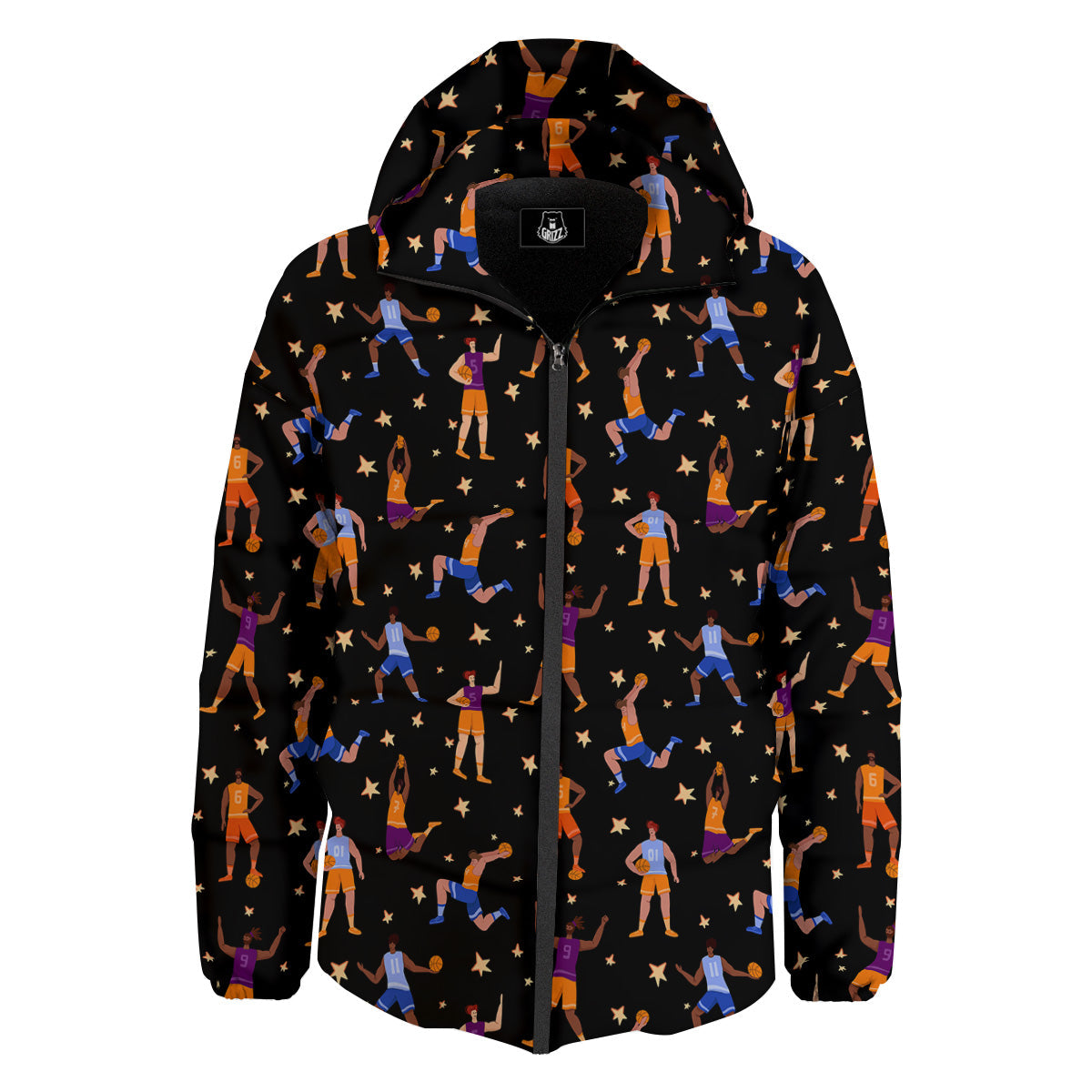 Basketball Players Funny Print Pattern Down Jacket-grizzshop