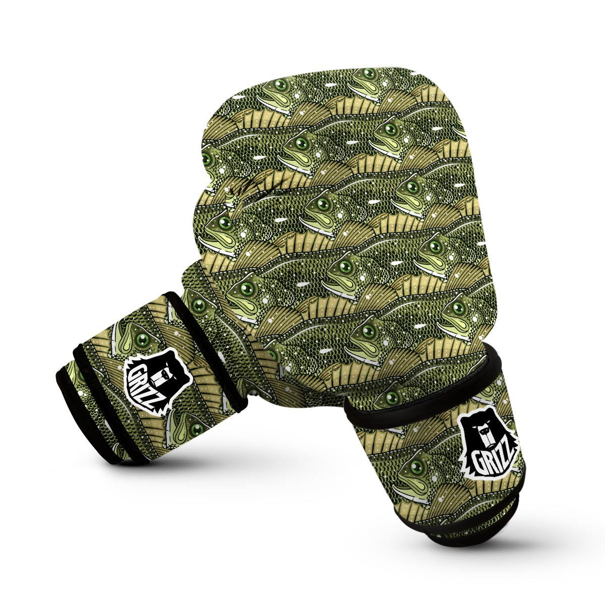 Bass Fishing Bait Pattern Print Boxing Gloves-grizzshop
