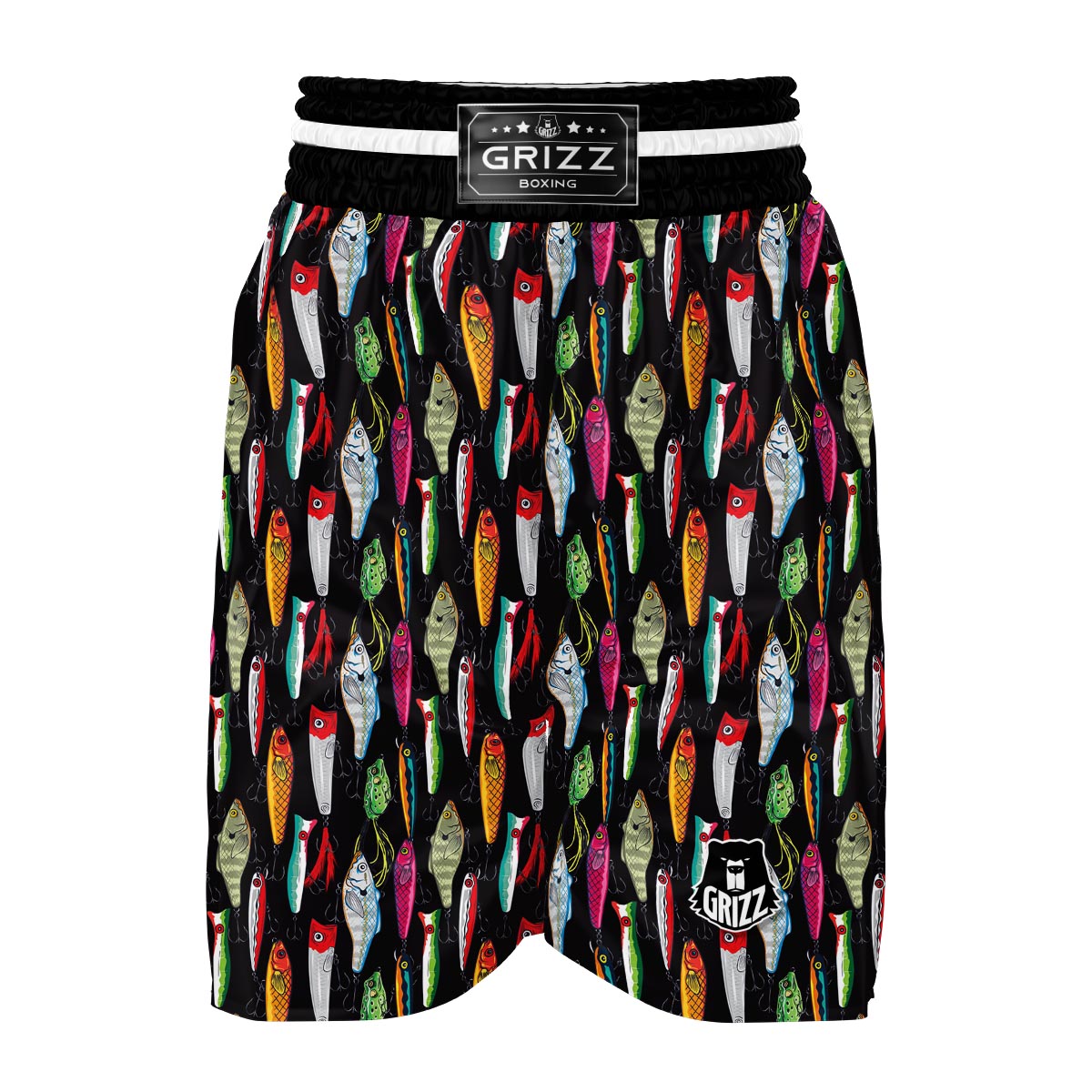 Bass Fishing Bait Print Pattern Boxing Shorts-grizzshop