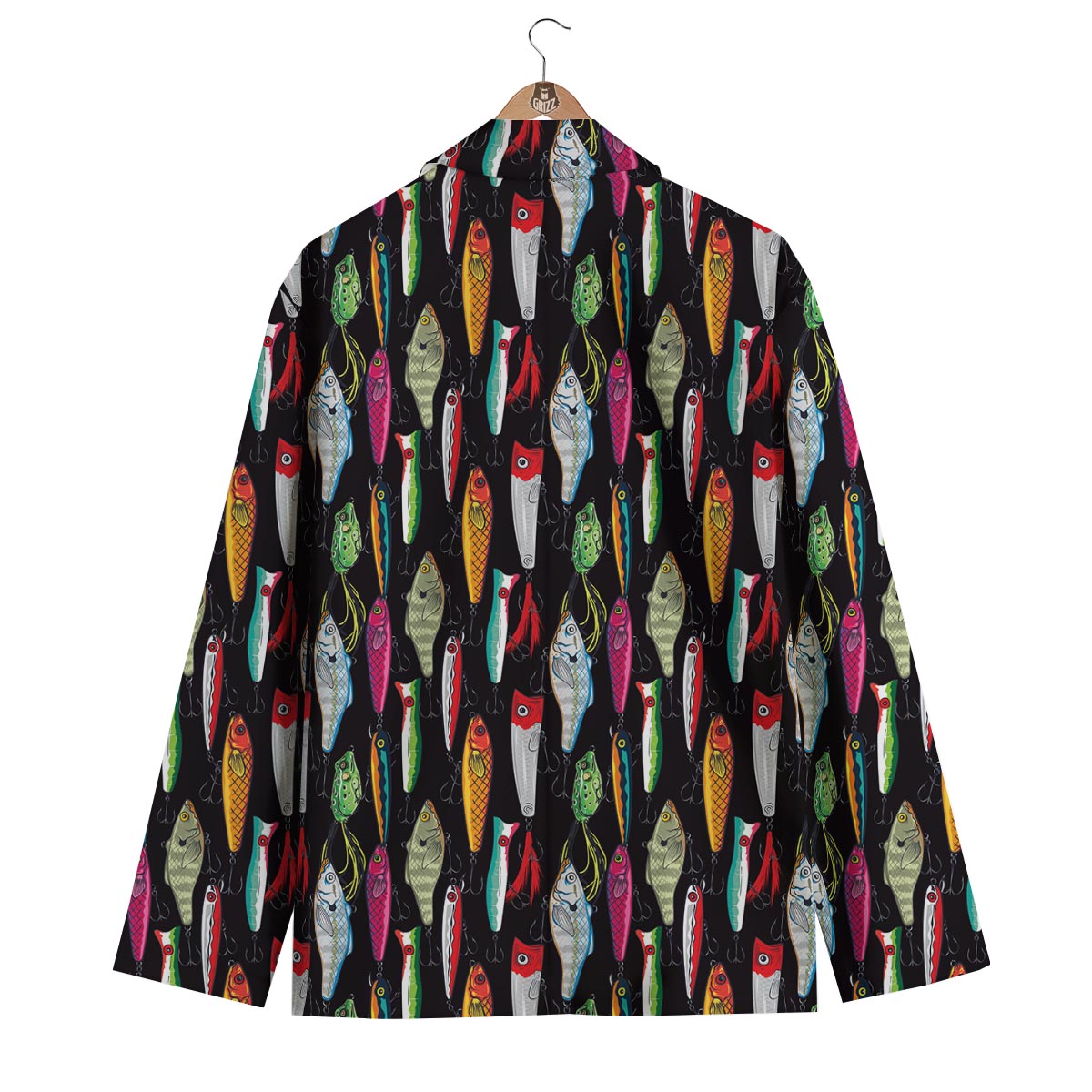 Bass Fishing Bait Print Pattern Men's Blazer-grizzshop