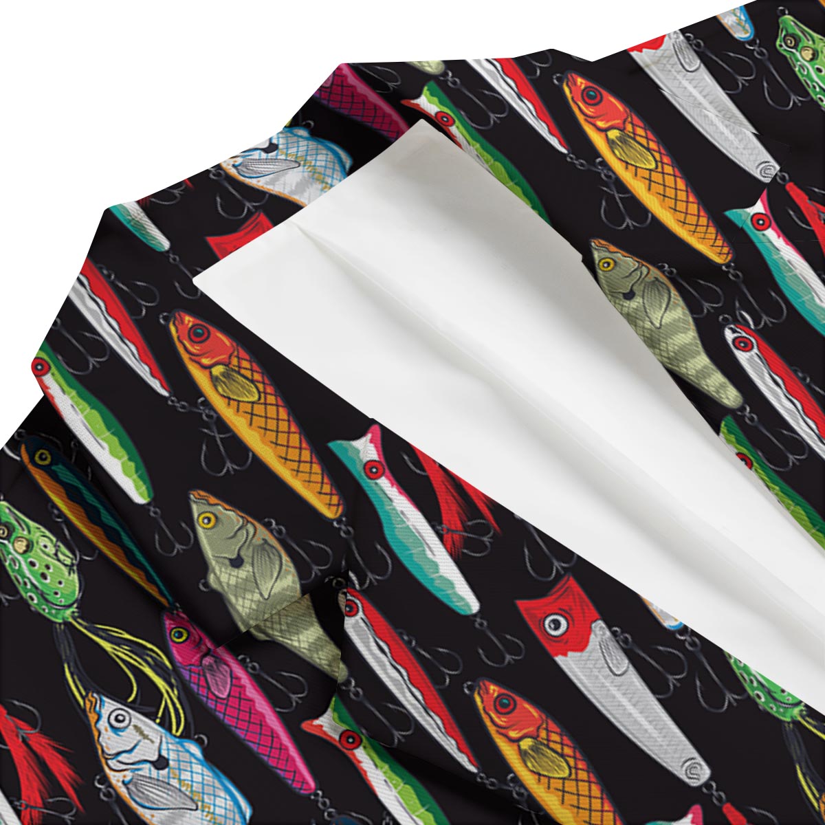 Bass Fishing Bait Print Pattern Men's Blazer-grizzshop
