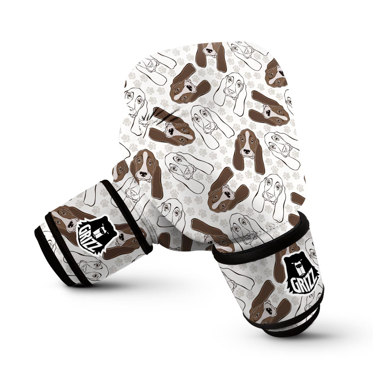 Basset Hound Dog Pattern Print Boxing Gloves-grizzshop