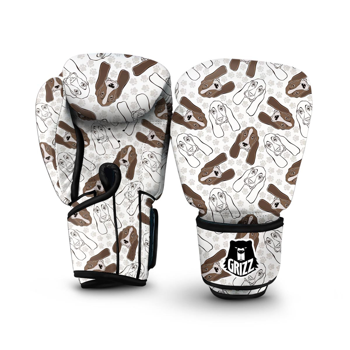 Basset Hound Dog Pattern Print Boxing Gloves-grizzshop
