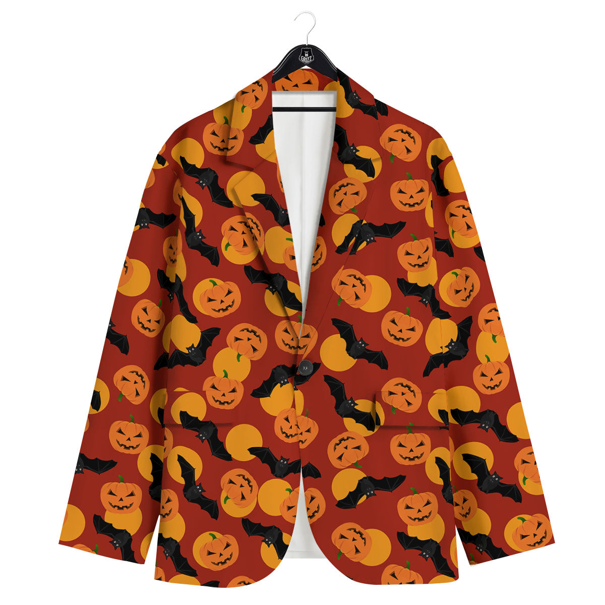 Bat And Pumpkin Halloween Print Pattern Men's Sport Coat-grizzshop