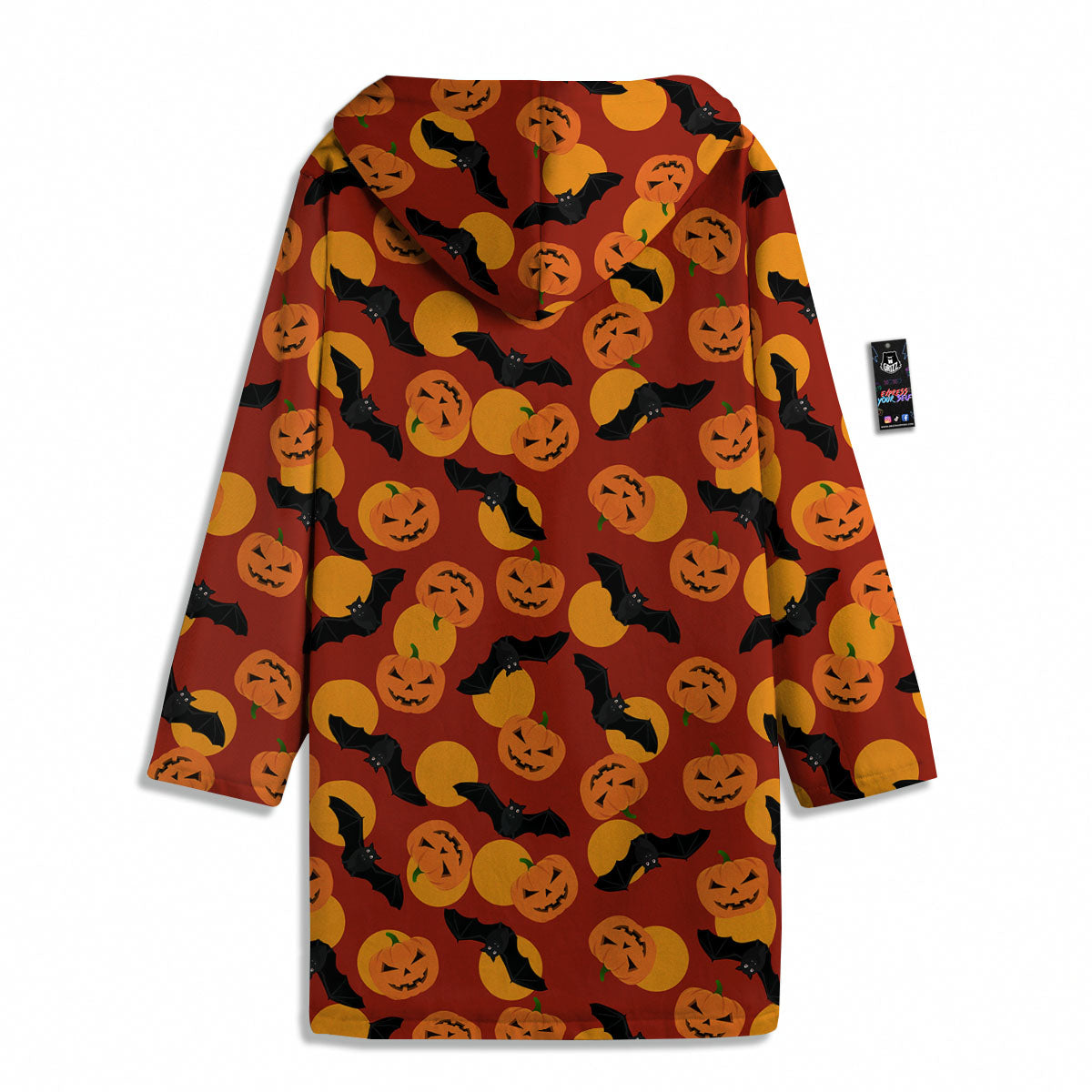 Bat And Pumpkin Halloween Print Pattern Men's Windbreaker Jacket-grizzshop