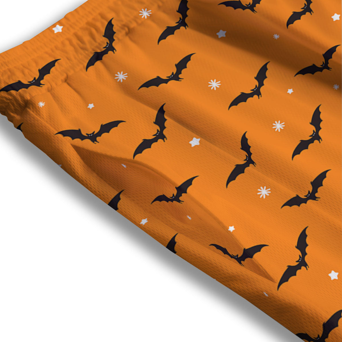 Bat Halloween Print Pattern Mesh Shorts