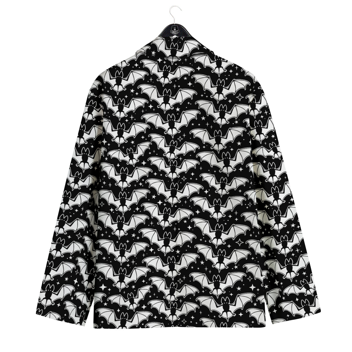 Bat Halloween White And Black Print Pattern Men's Sport Coat-grizzshop