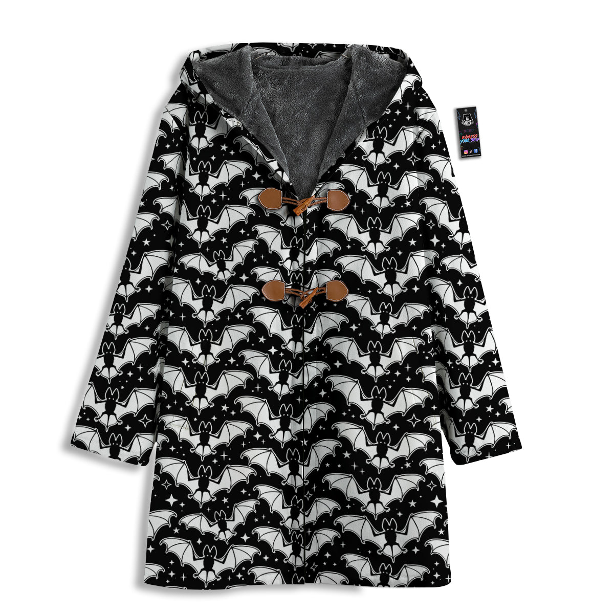Bat Halloween White And Black Print Pattern Men's Windbreaker Jacket-grizzshop