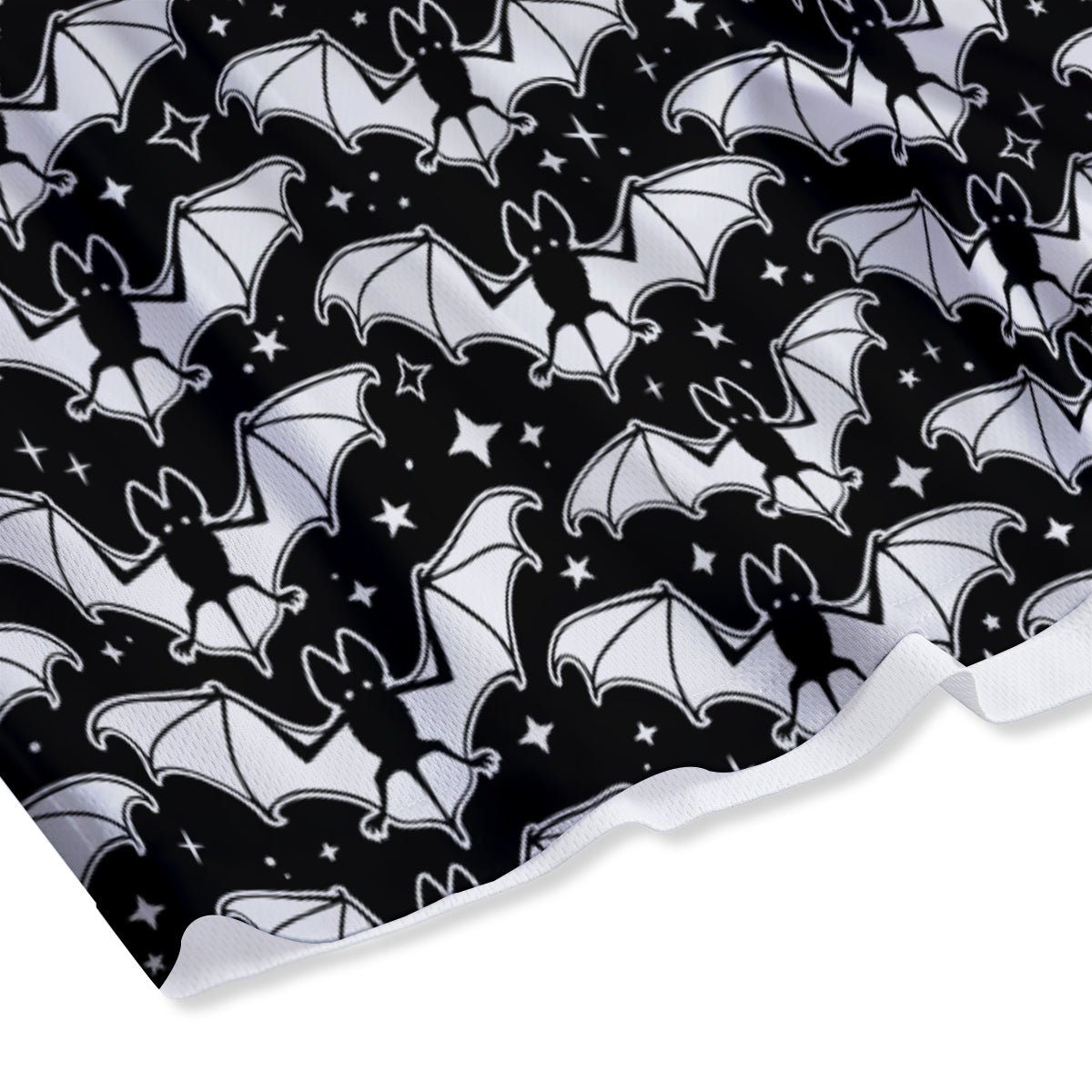 Bat Halloween White And Black Print Pattern Mesh Shorts