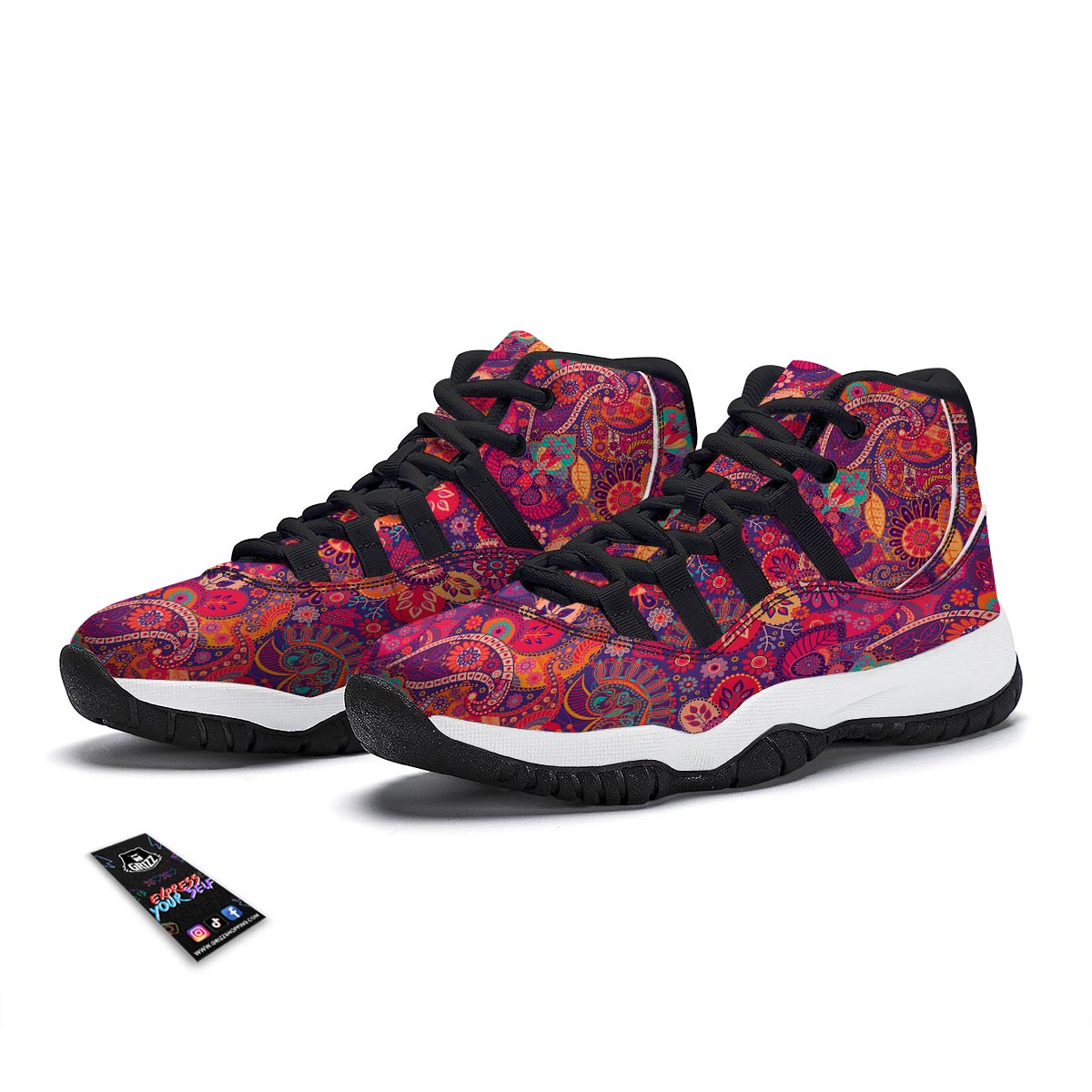 Batik Hippie Black Bball Shoes-grizzshop