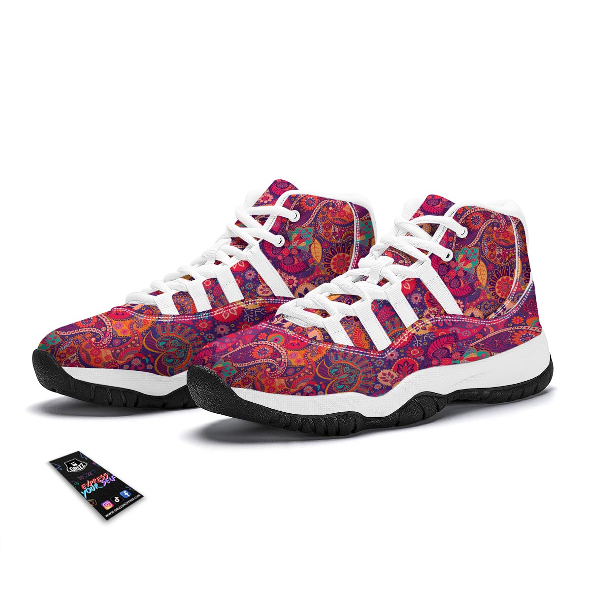 Batik Hippie White Bball Shoes-grizzshop