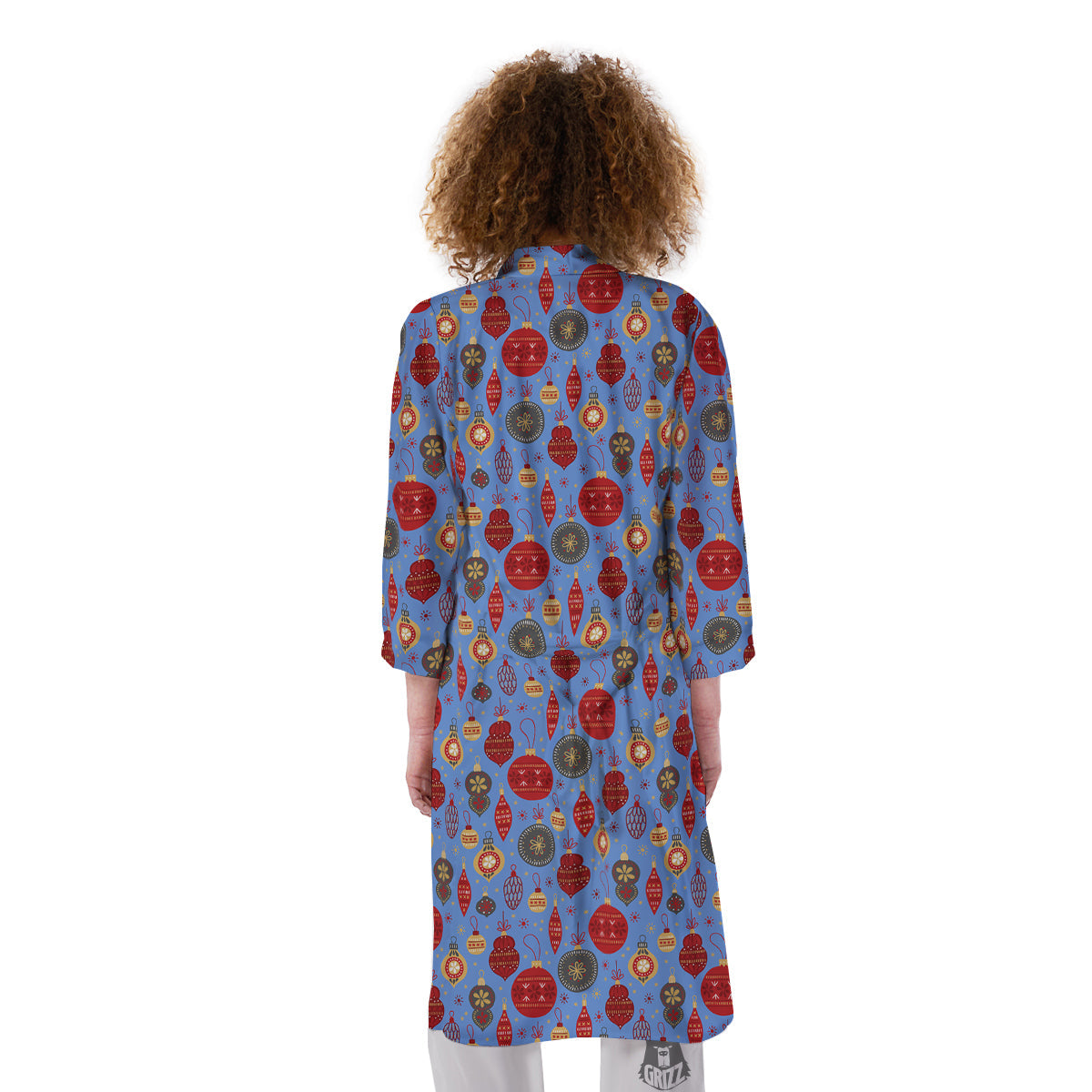 Baubles Christmas Print Pattern Kimono-grizzshop