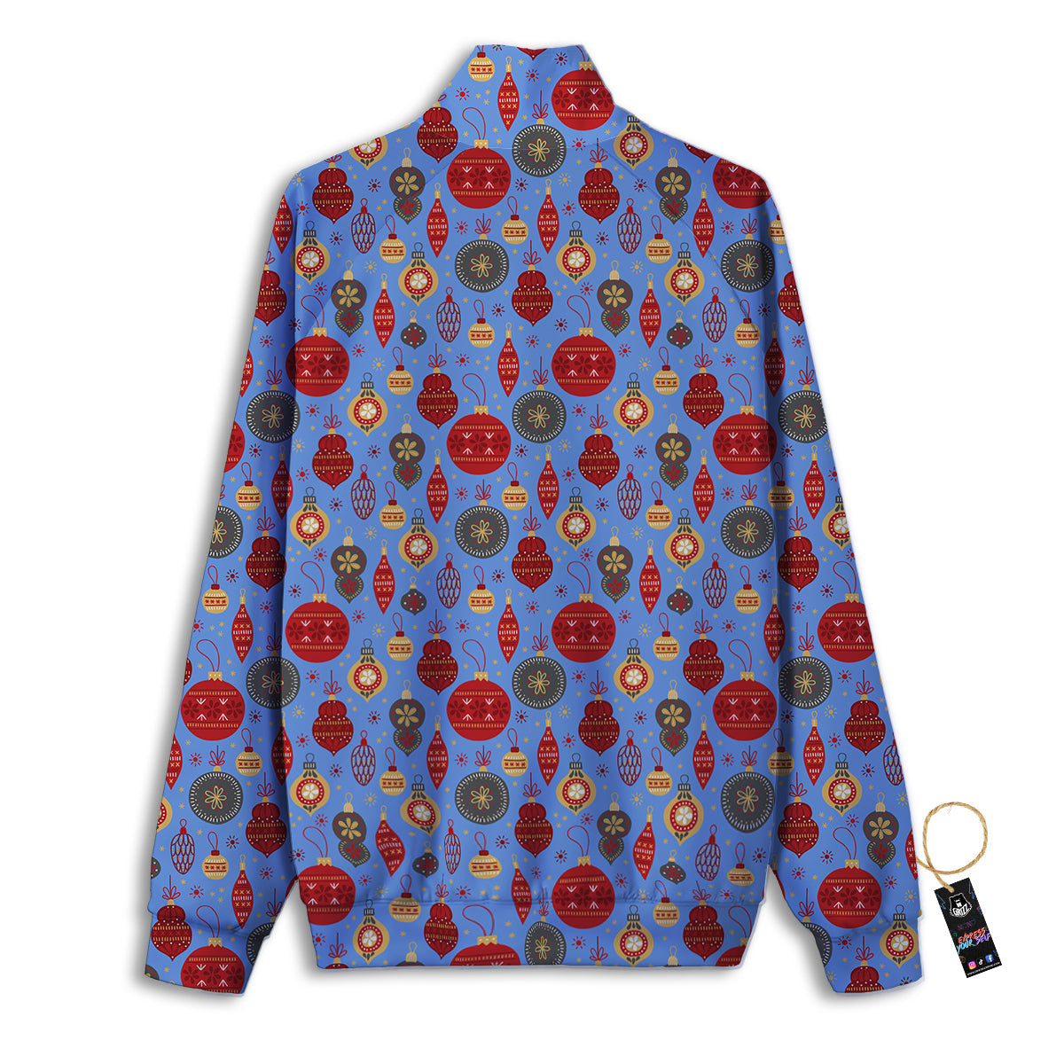 Baubles Christmas Print Pattern Track Jacket-grizzshop