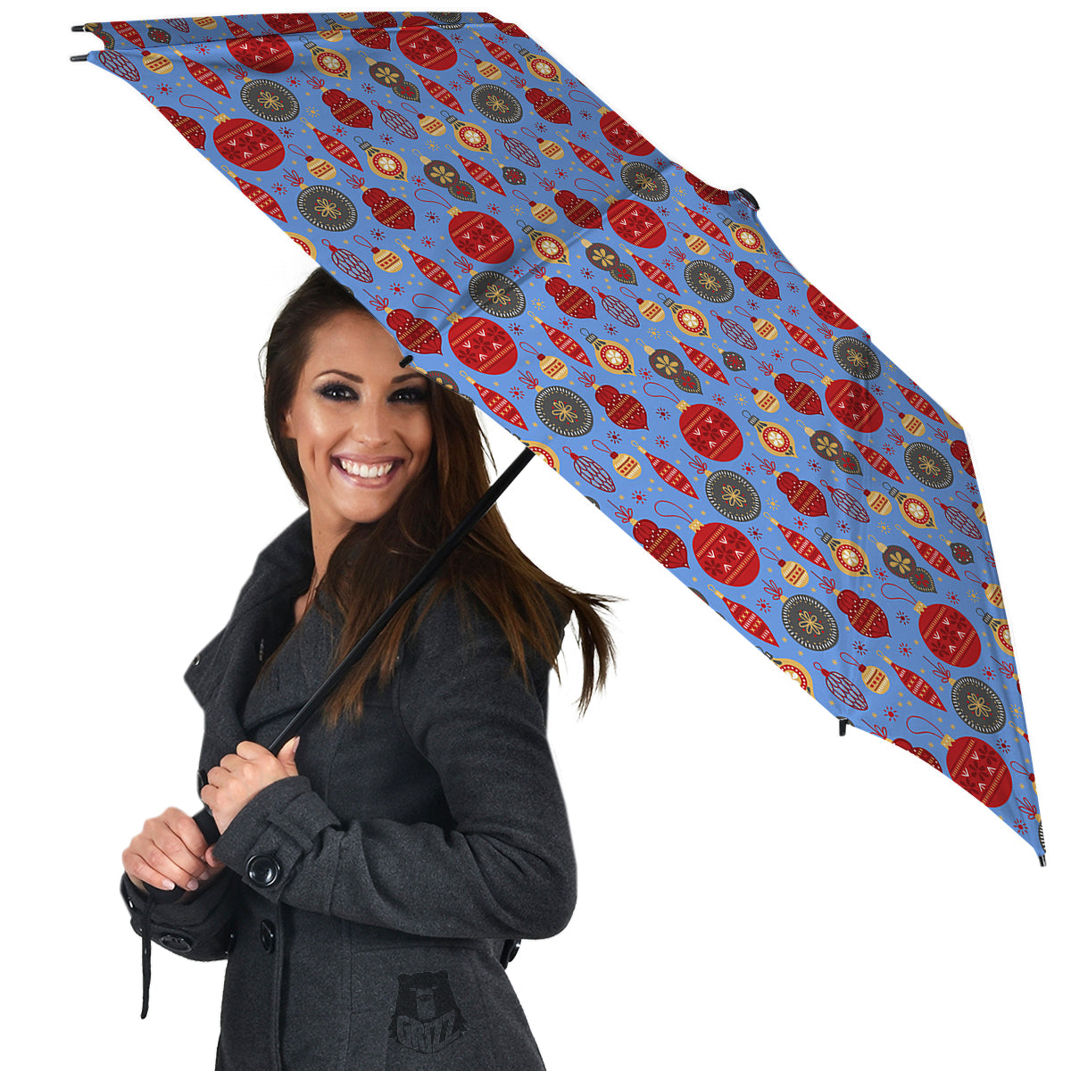 Baubles Christmas Print Pattern Umbrella-grizzshop