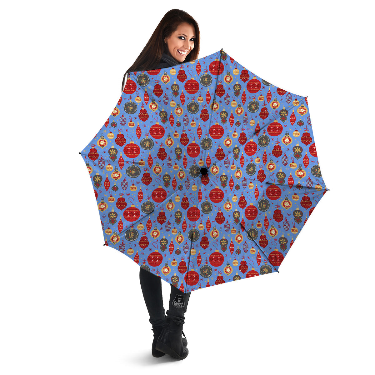 Baubles Christmas Print Pattern Umbrella-grizzshop