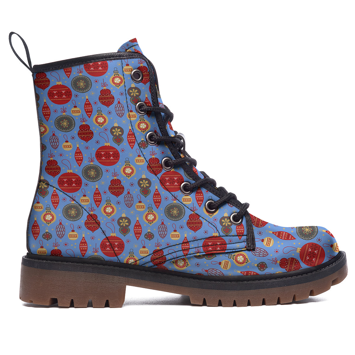 Baubles Christmas Print Pattern Work Boots-grizzshop