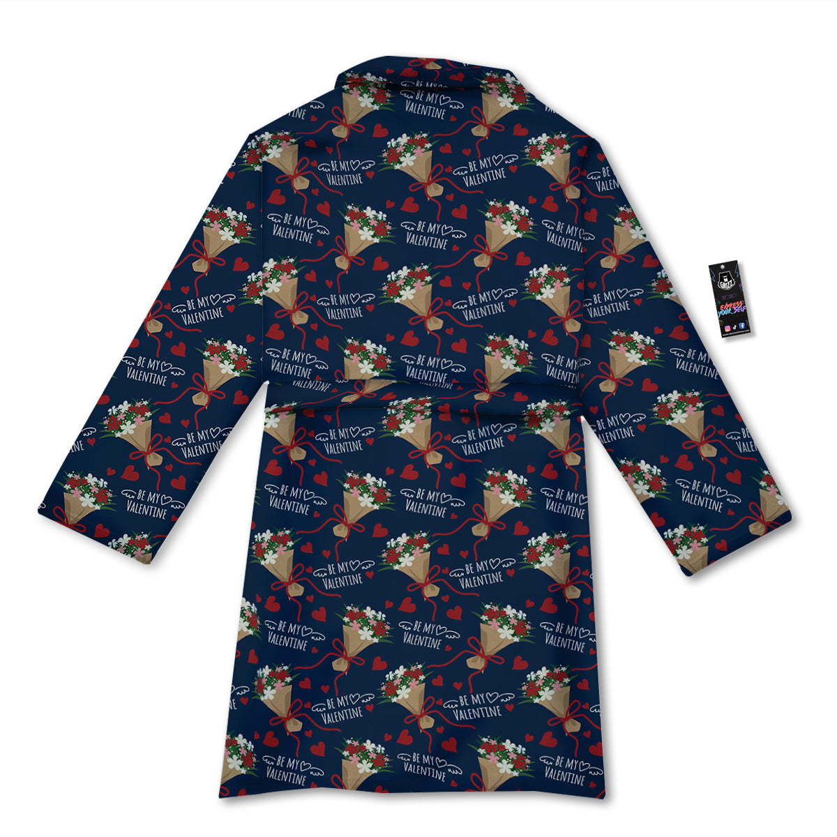 Be My Valentine Floral Print Pattern Bathrobe-grizzshop