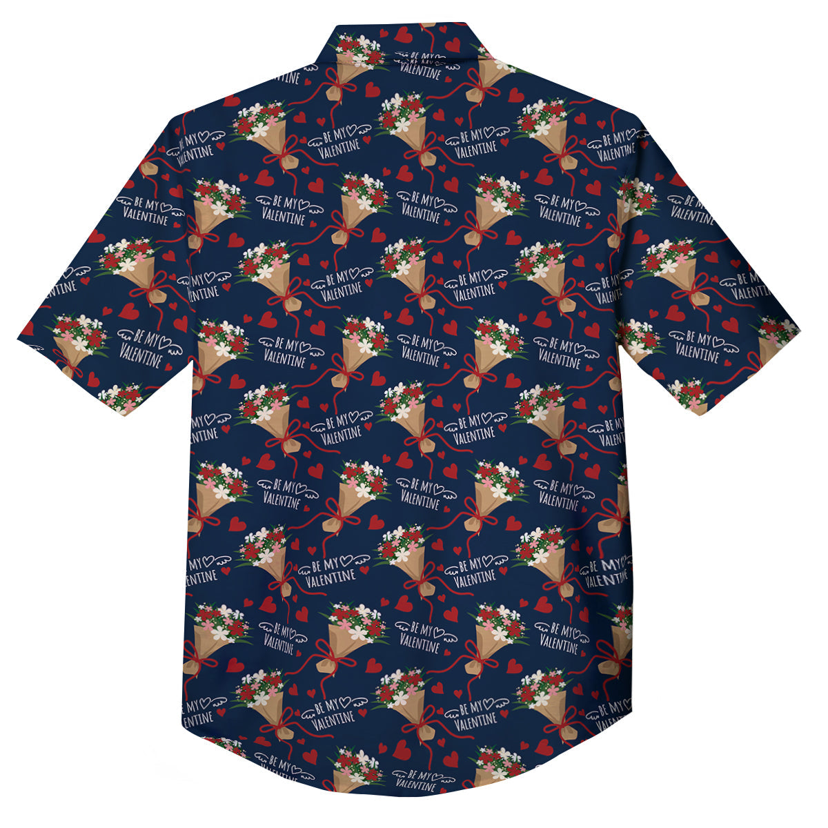 Be My Valentine Floral Print Pattern Button Up Shirt-grizzshop