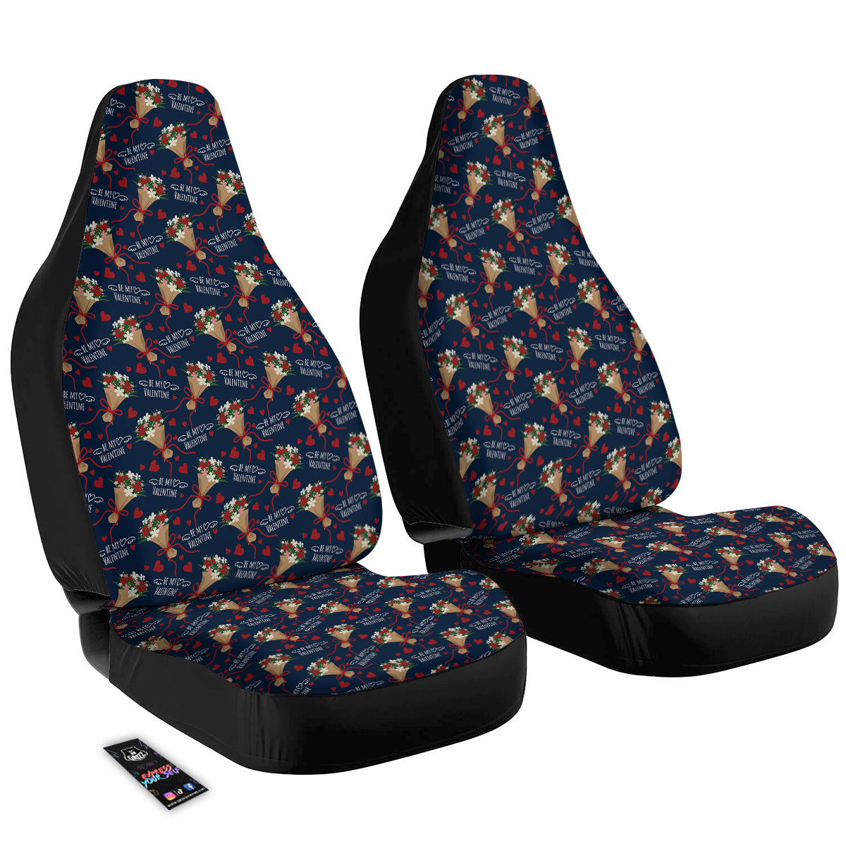 Be My Valentine Floral Print Pattern Car Seat Covers-grizzshop