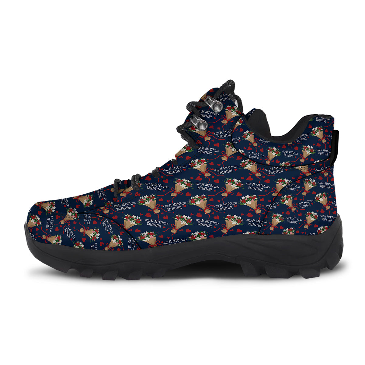 Be My Valentine Floral Print Pattern Hiking Shoes-grizzshop