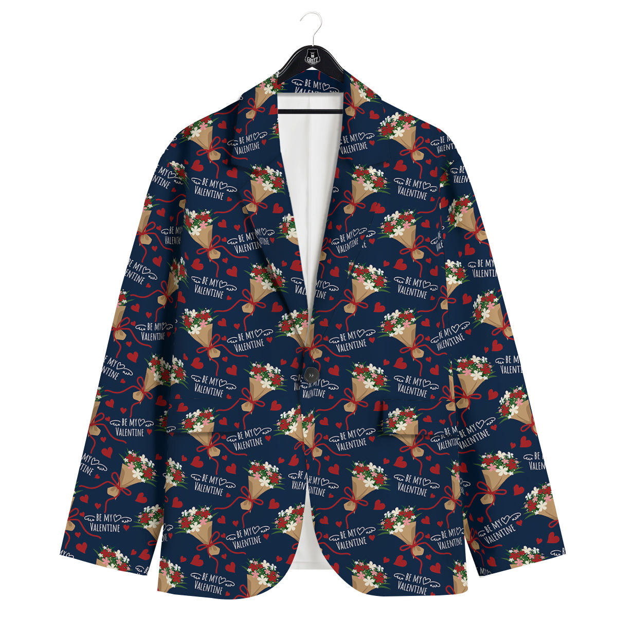 Be My Valentine Floral Print Pattern Men's Sport Coat-grizzshop