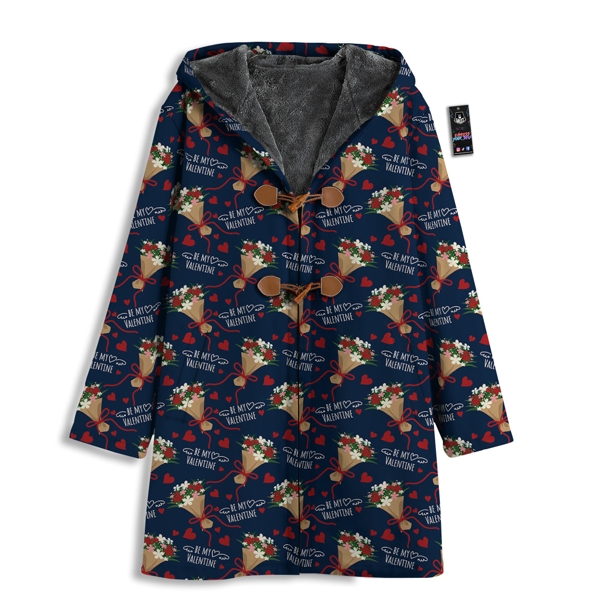 Be My Valentine Floral Print Pattern Men's Windbreaker Jacket-grizzshop