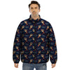 Be My Valentine Floral Print Pattern Puffer Jacket-grizzshop