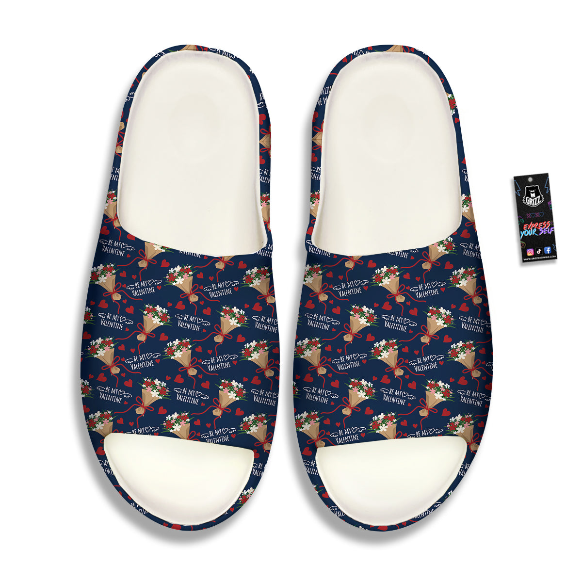 Be My Valentine Floral Print Pattern Sandals-grizzshop