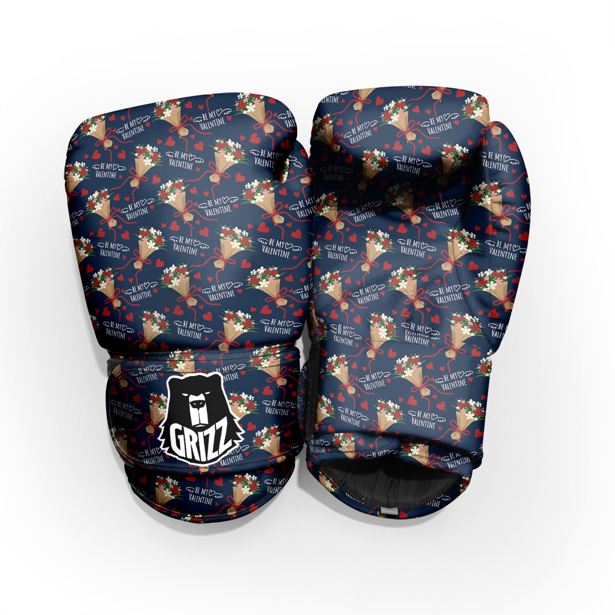 Be My Valentine Floral Print Pattern Pro Boxing Glove