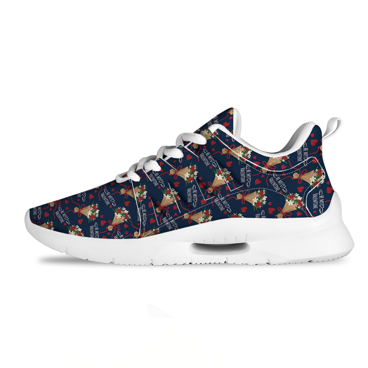 Be My Valentine Floral Print Pattern Tennis Shoes-grizzshop