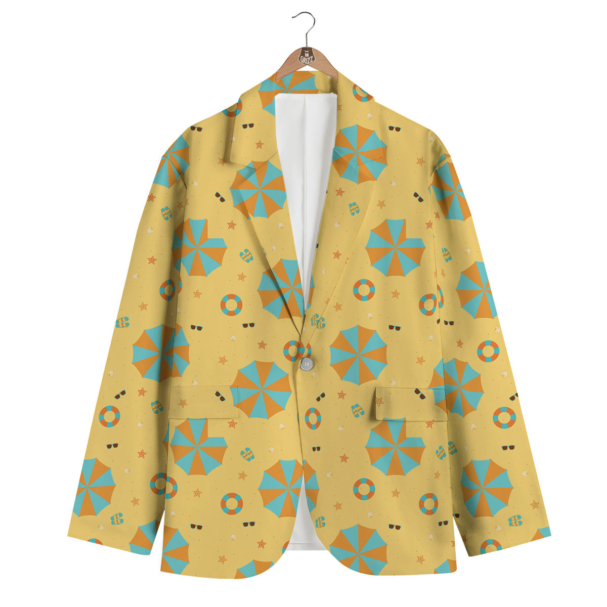 Beach Print Pattern Men's Blazer-grizzshop