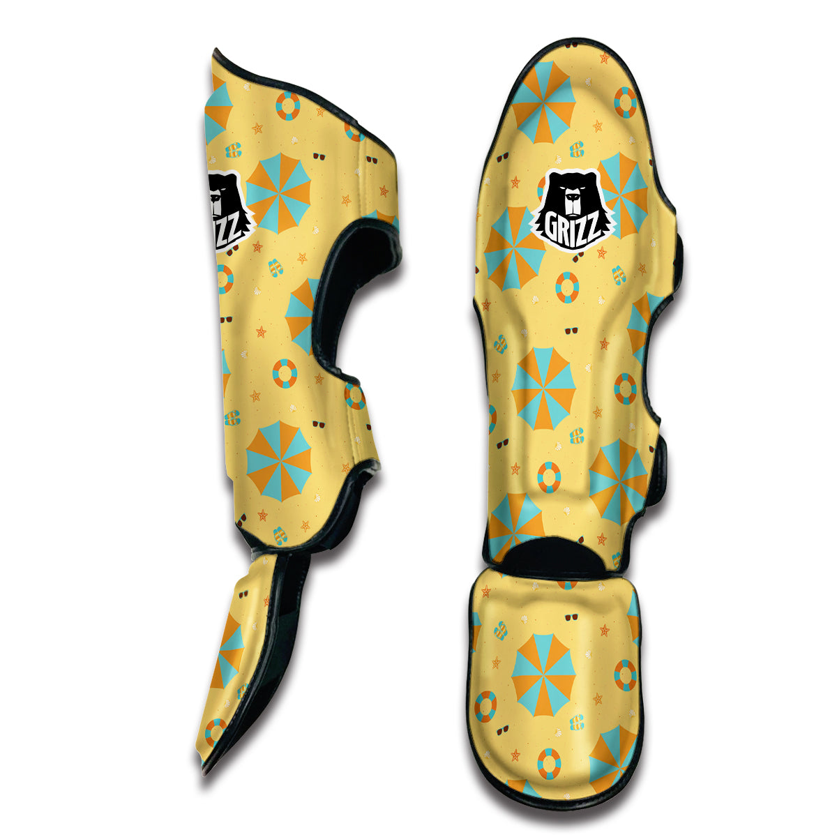 Beach Print Pattern Muay Thai Shin Guards-grizzshop