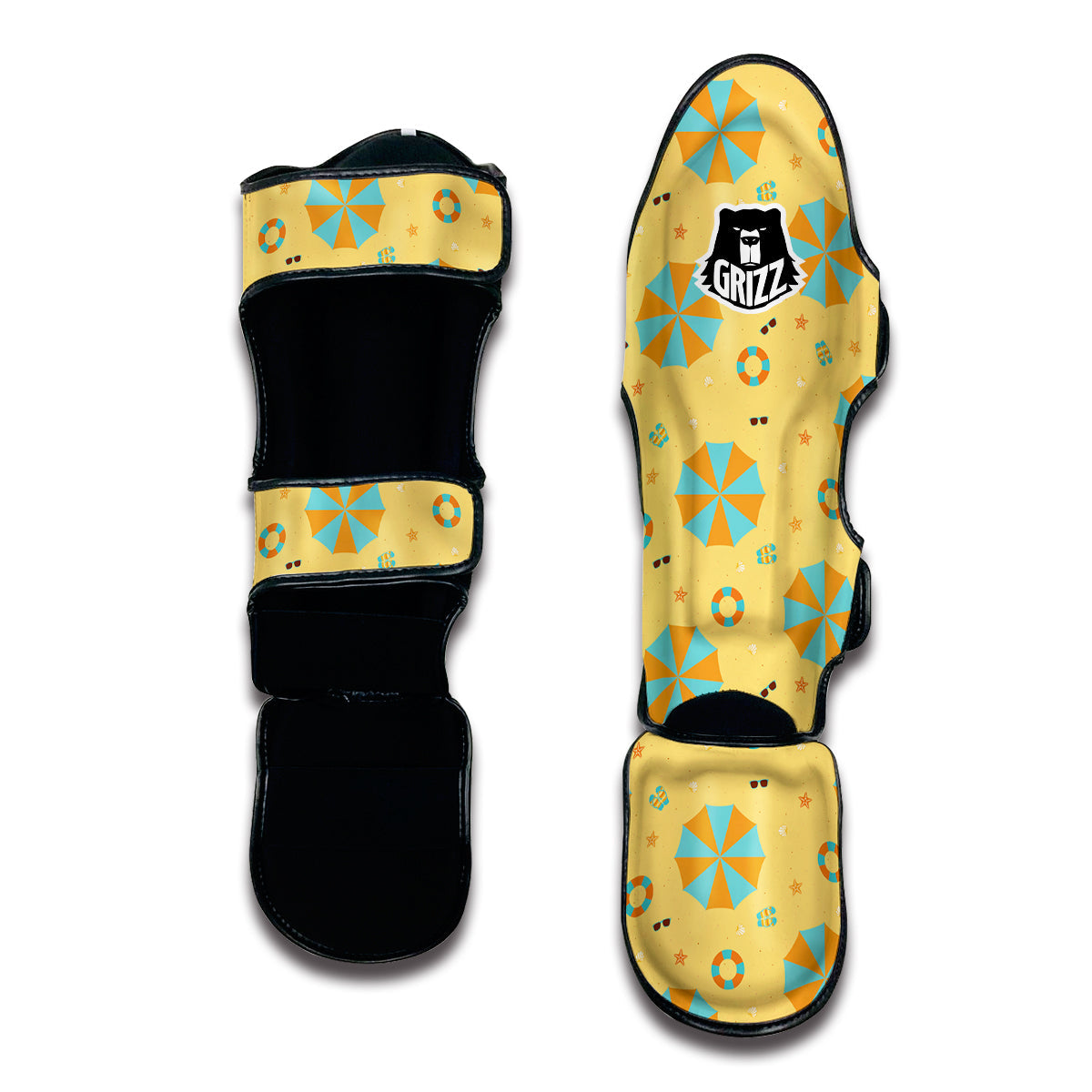 Beach Print Pattern Muay Thai Shin Guards-grizzshop