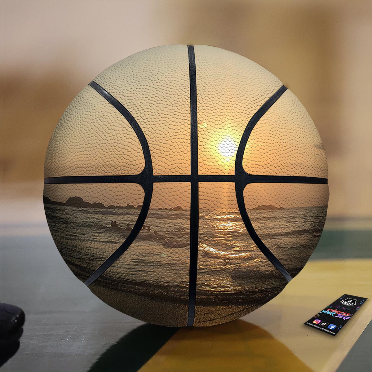 Beach Sunrise Print Basketball