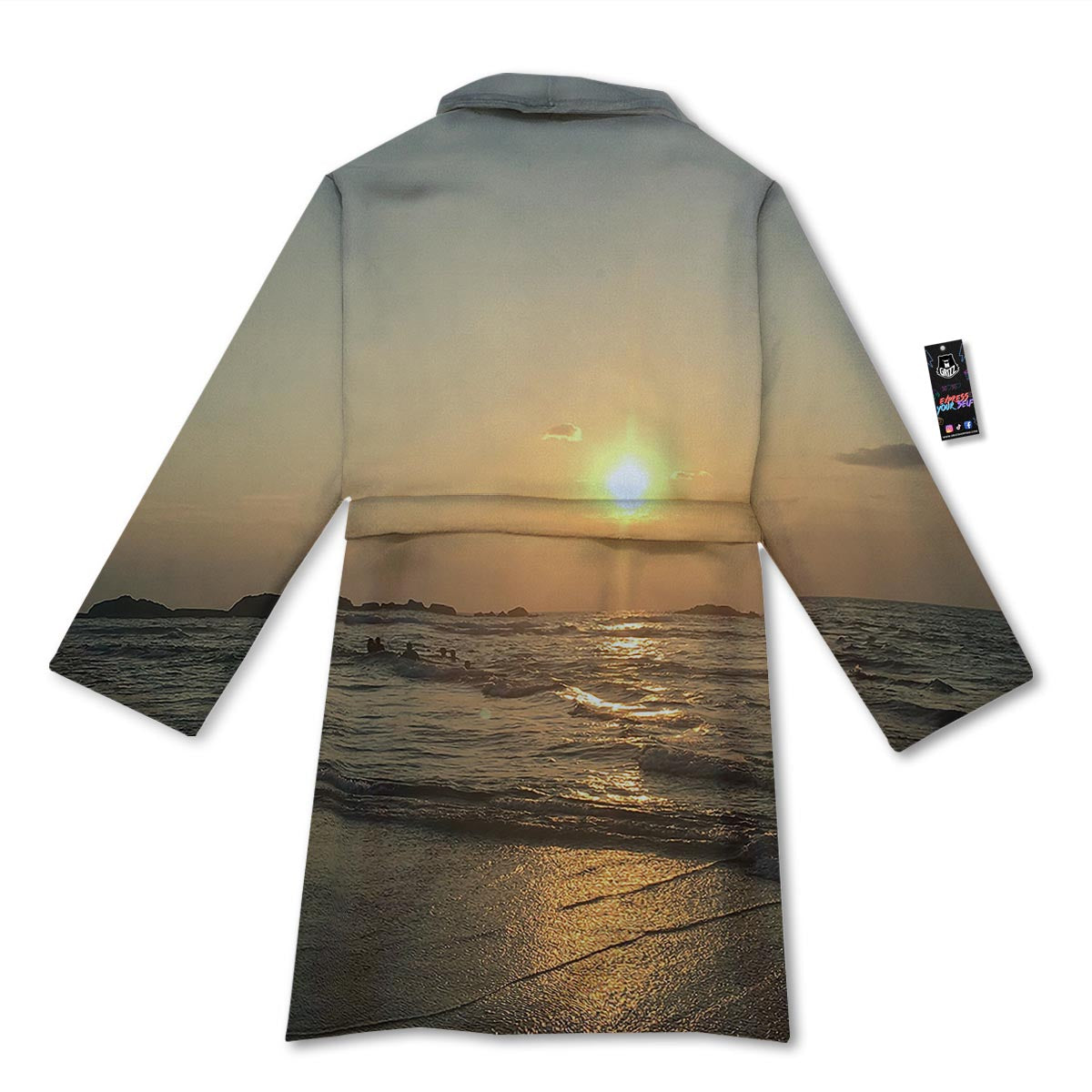 Beach Sunrise Print Bathrobe-grizzshop