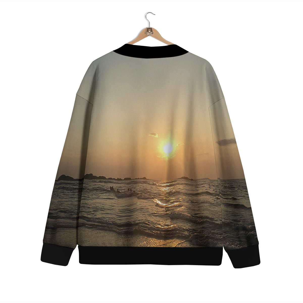 Beach Sunrise Print Cardigan-grizzshop